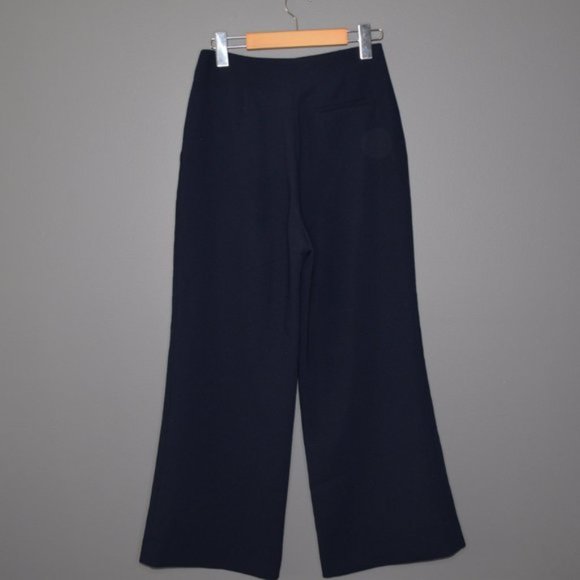 SOLD - Aritzia Wilfred Nolay Wide Leg Flare Cropped Navy Pants Sz 4 - Picture 3 of 6